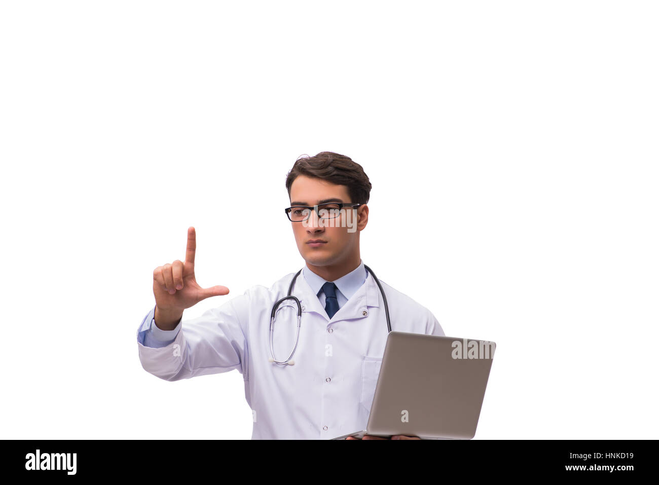 Doctor Computer Without Background Doctor with laptop isolated on white background Stock Photo - Alamy