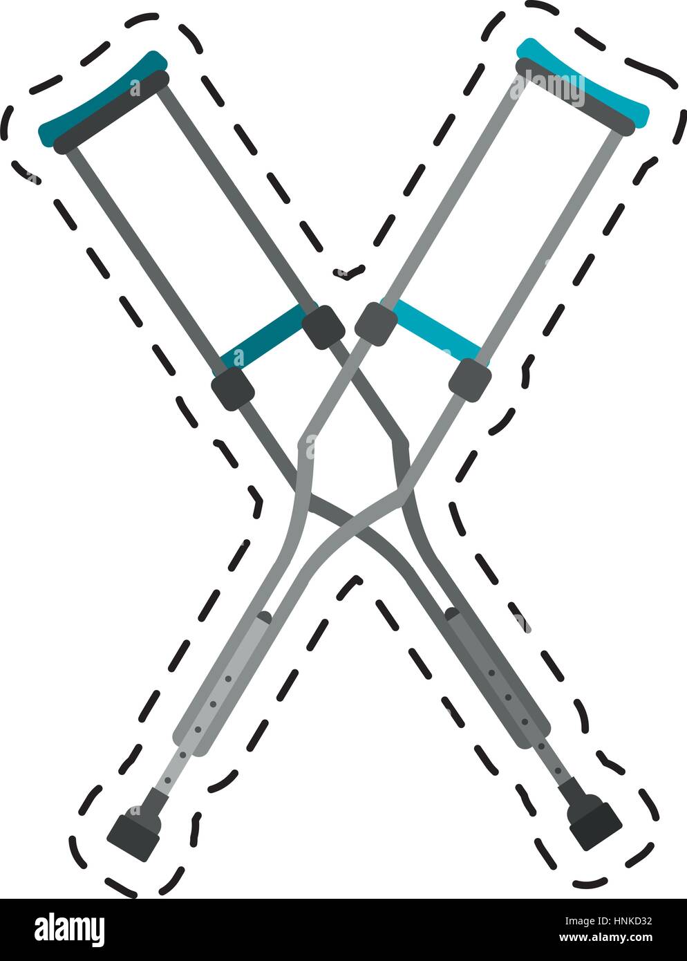 cartoon crutches disabled support icon vector illustration eps 10 Stock ...