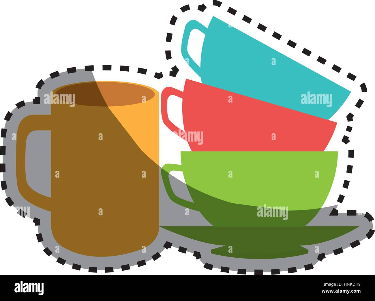 Teacup stack plate Stock Vector Images Alamy