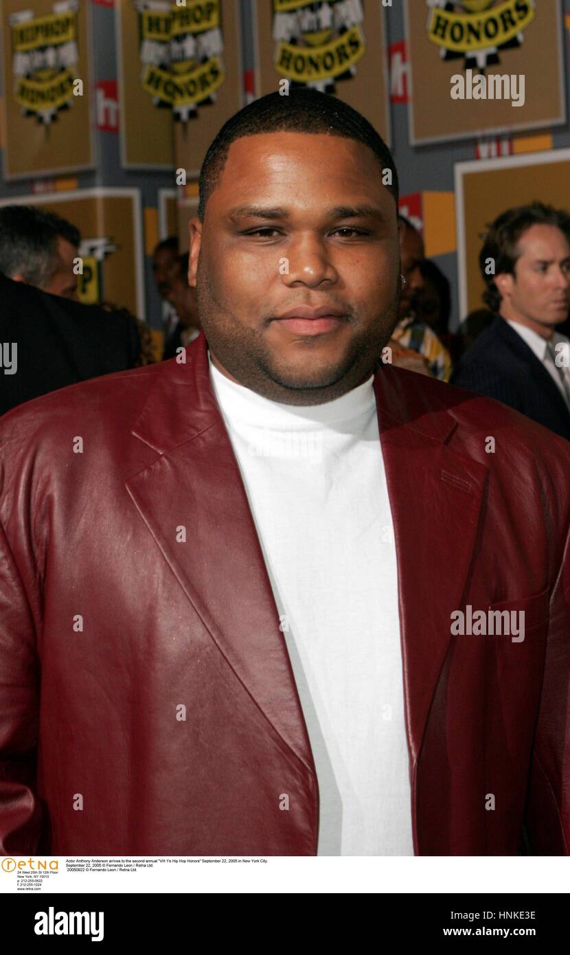 Actor Anthony Anderson arrives to the second annual "VH 1's Hip Hop Honors" September 22, 2005 in New York City September 22, 2005 Stock Photo