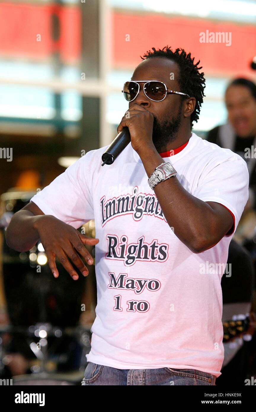 Wyclef Jean performing onstage during The Today Show on April 28, 2006