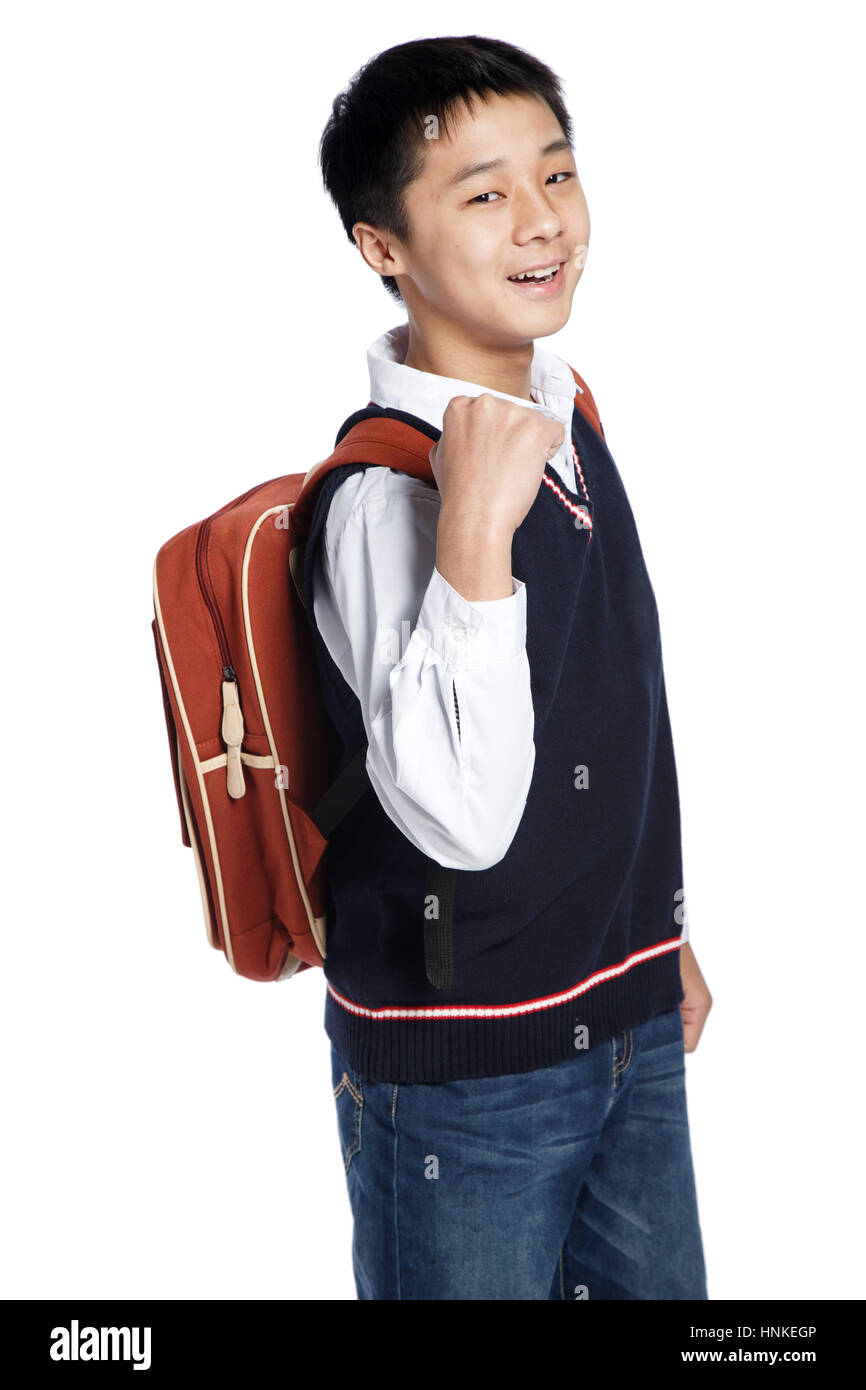 school boy with bag