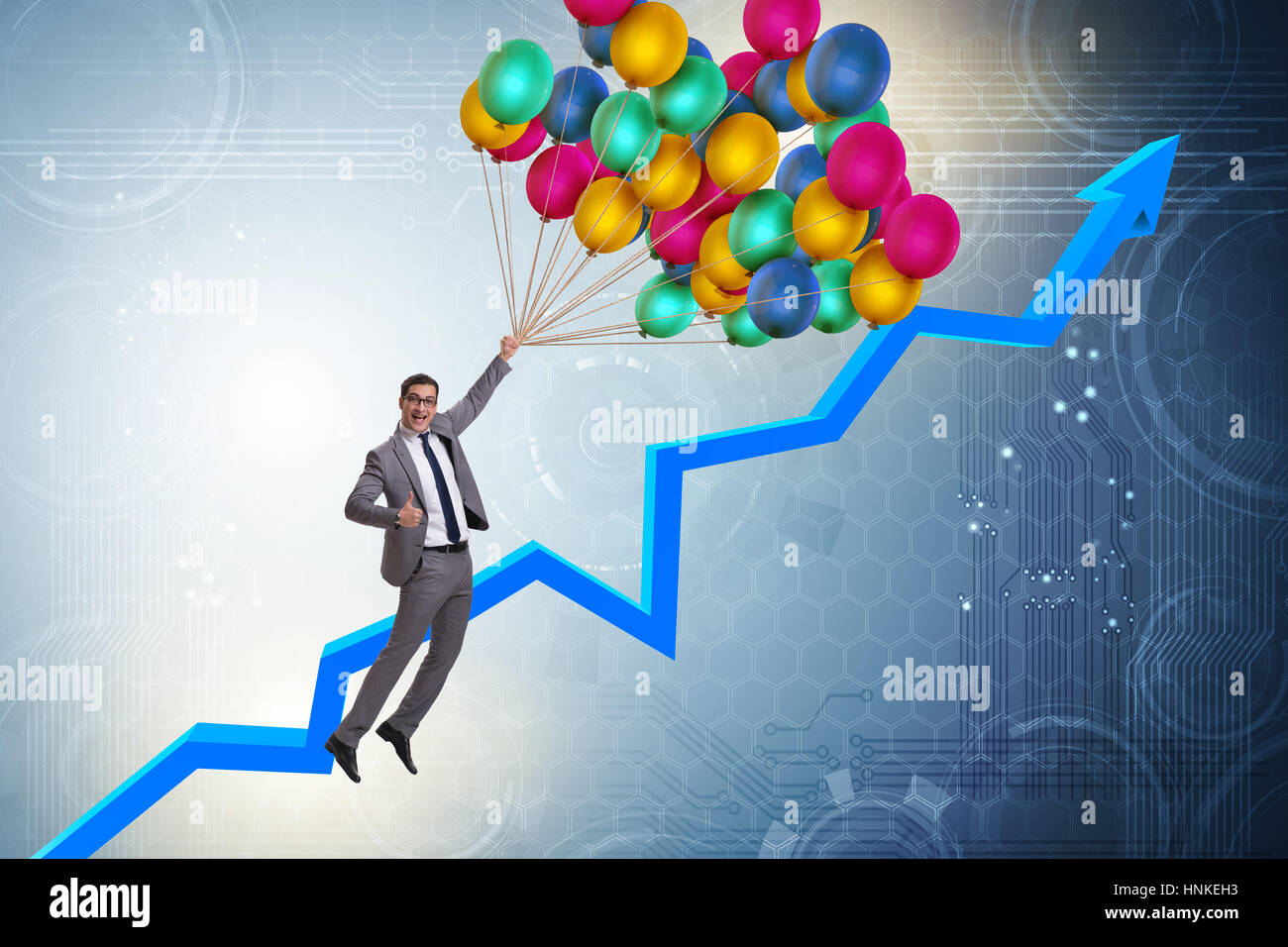 Graph Balloons Rising Hot air balloons climbing hi-res stock photography and images - Alamy