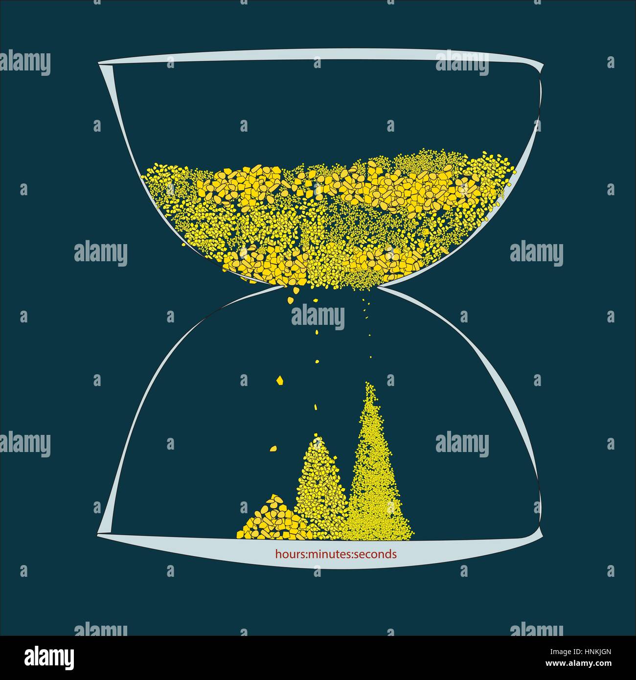 a high precision hourglass(hours, minutes, seconds Stock Vector Image