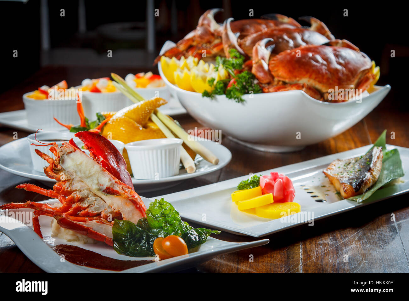 Fish seafood illustration hi-res stock photography and images - Alamy