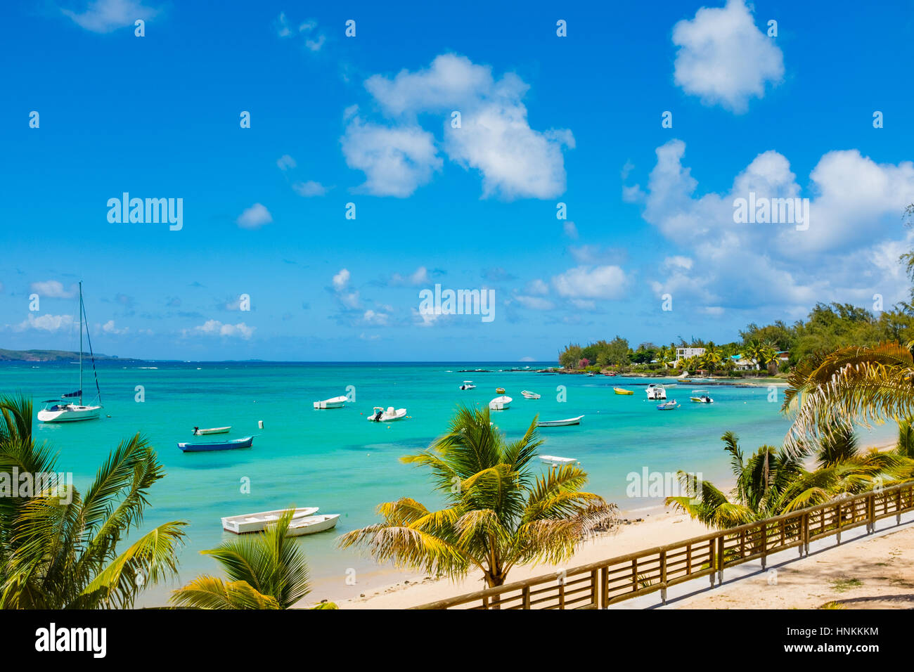 amazing white beaches of Mauritius island. Tropical vacation Stock Photo