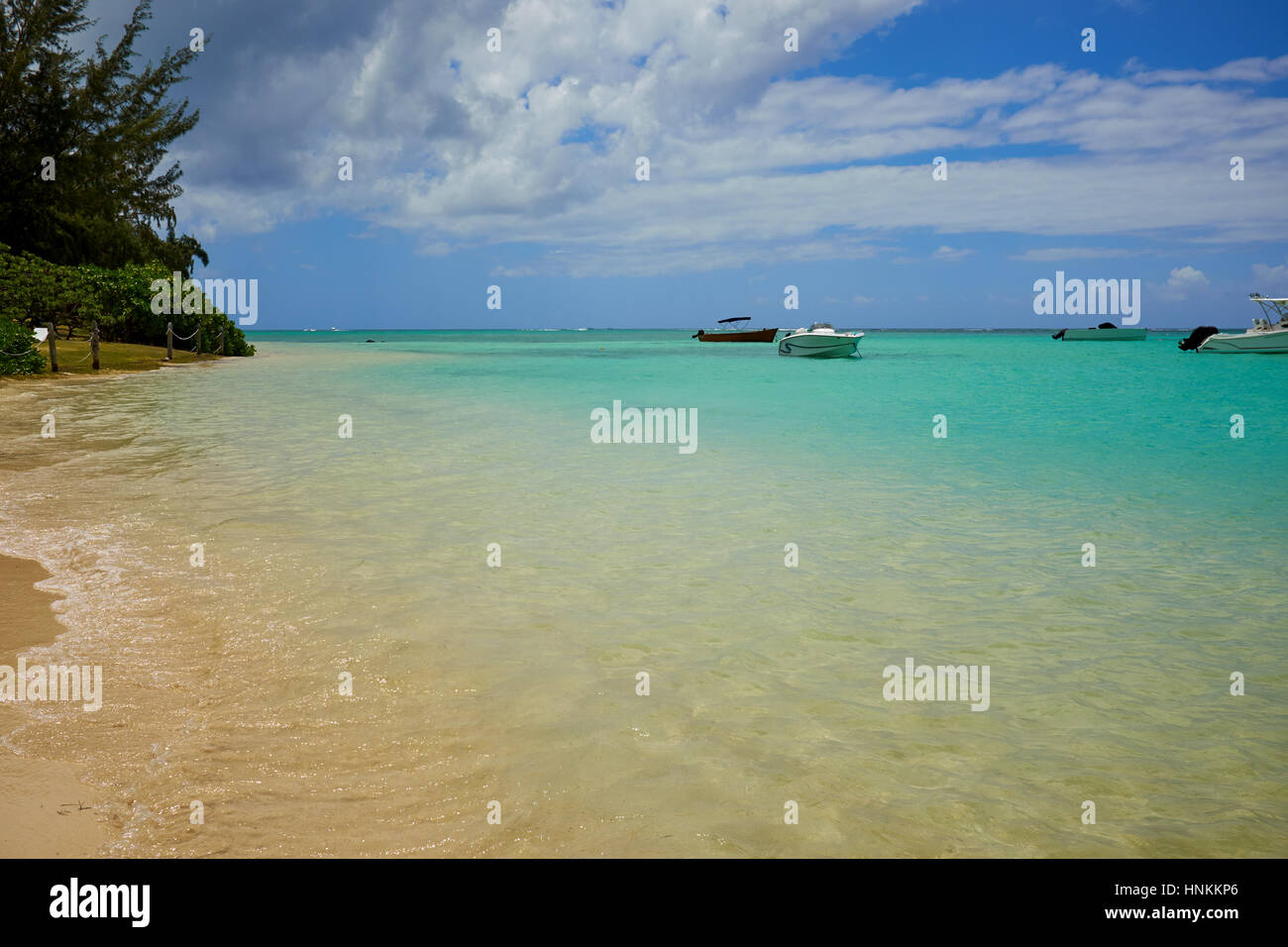 Beautiful amazing nature background. Tropical blue sun sea. Luxu Stock Photo