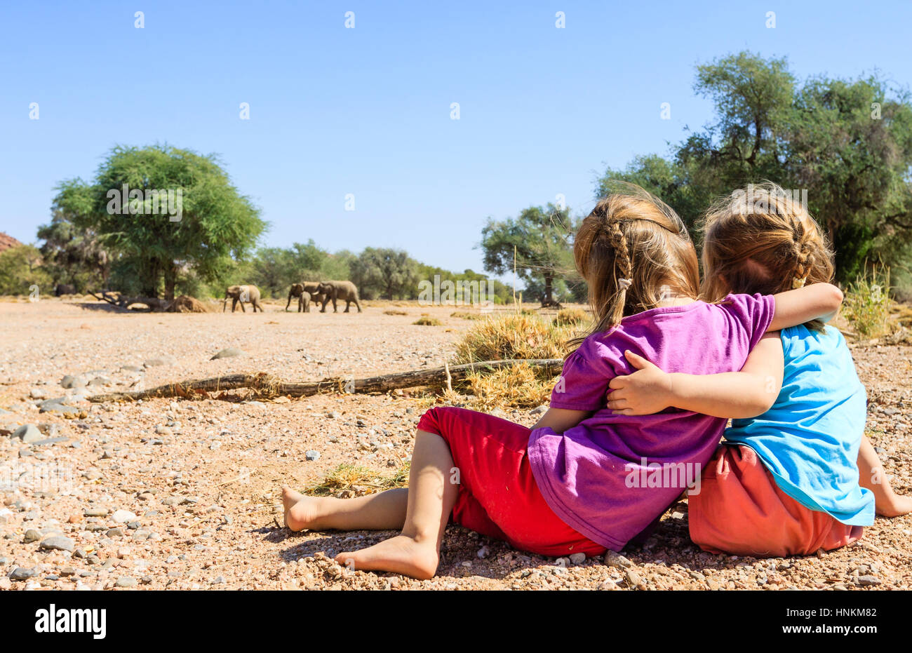 Two girls young rear view hi-res stock photography and images - Alamy