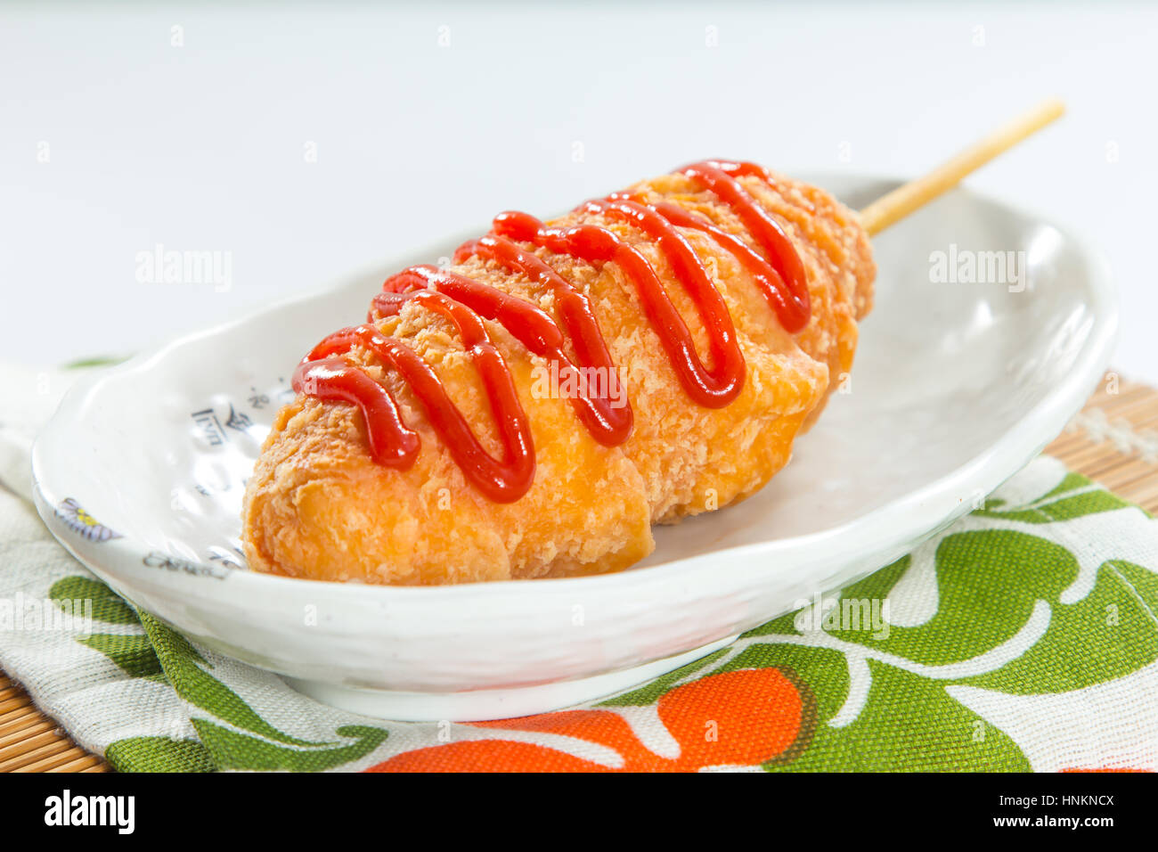 deep fried hot dog Stock Photo Alamy