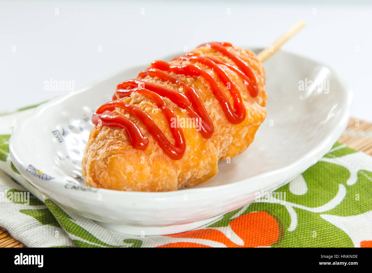 deep fried hot dog Stock Photo Alamy