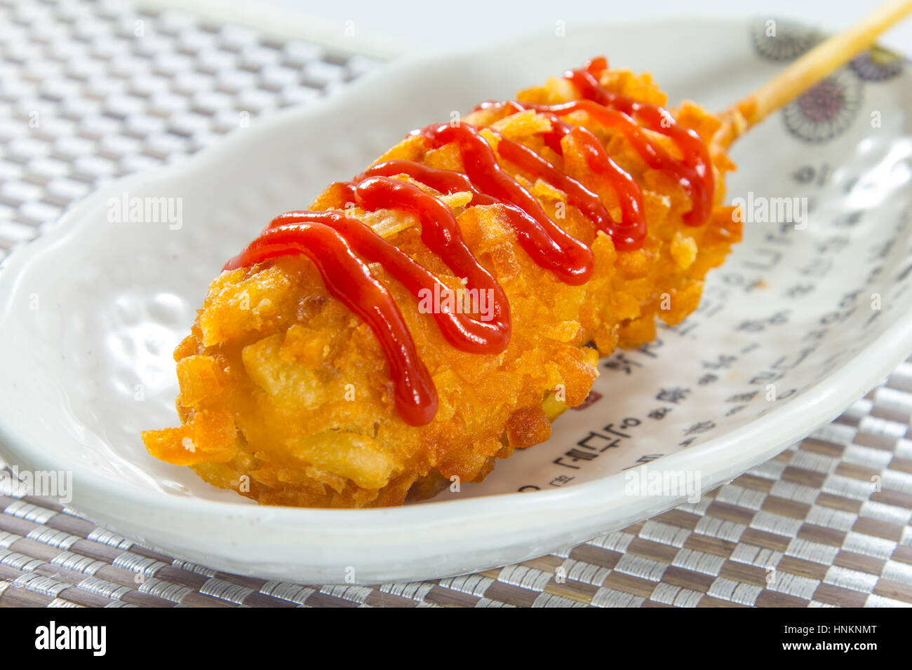 deep fried hot dog Stock Photo Alamy