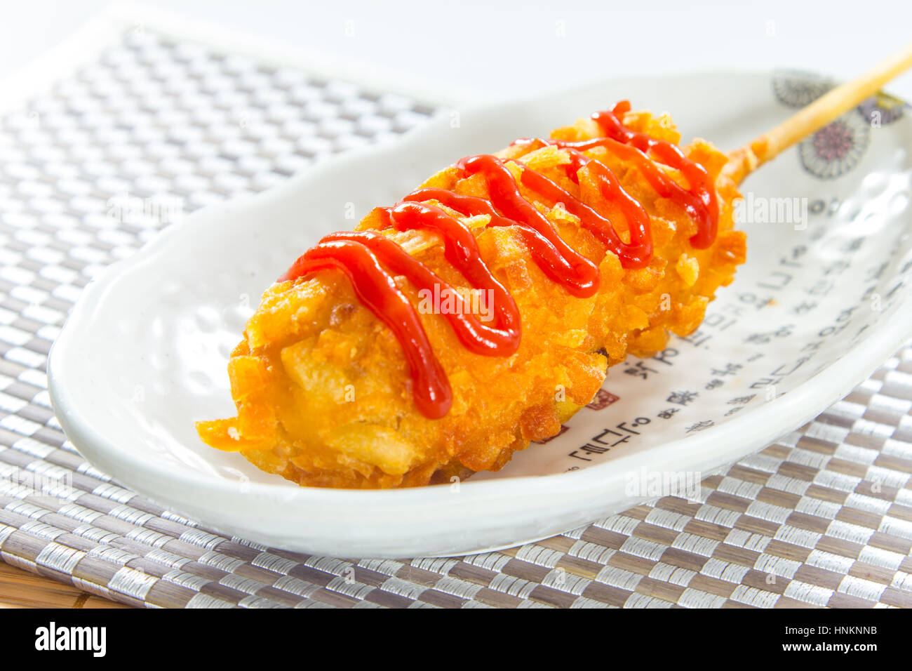 deep fried hot dog Stock Photo Alamy