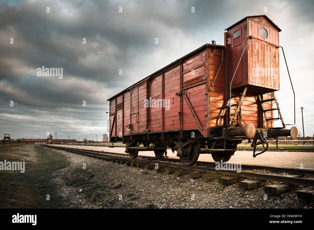 A goods wagon. This type of rail car was used for deportations Stock