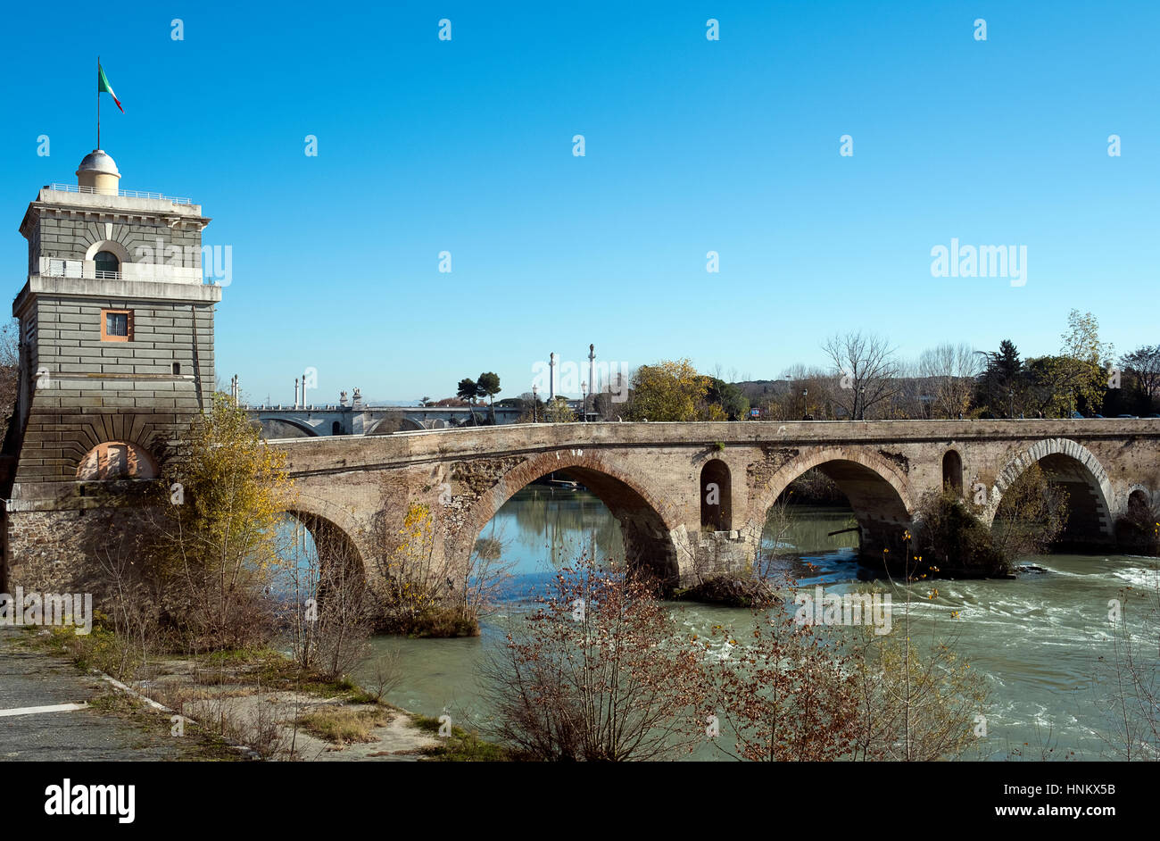 Ponte Milvio bridge. Rome. Italy Stock Photo