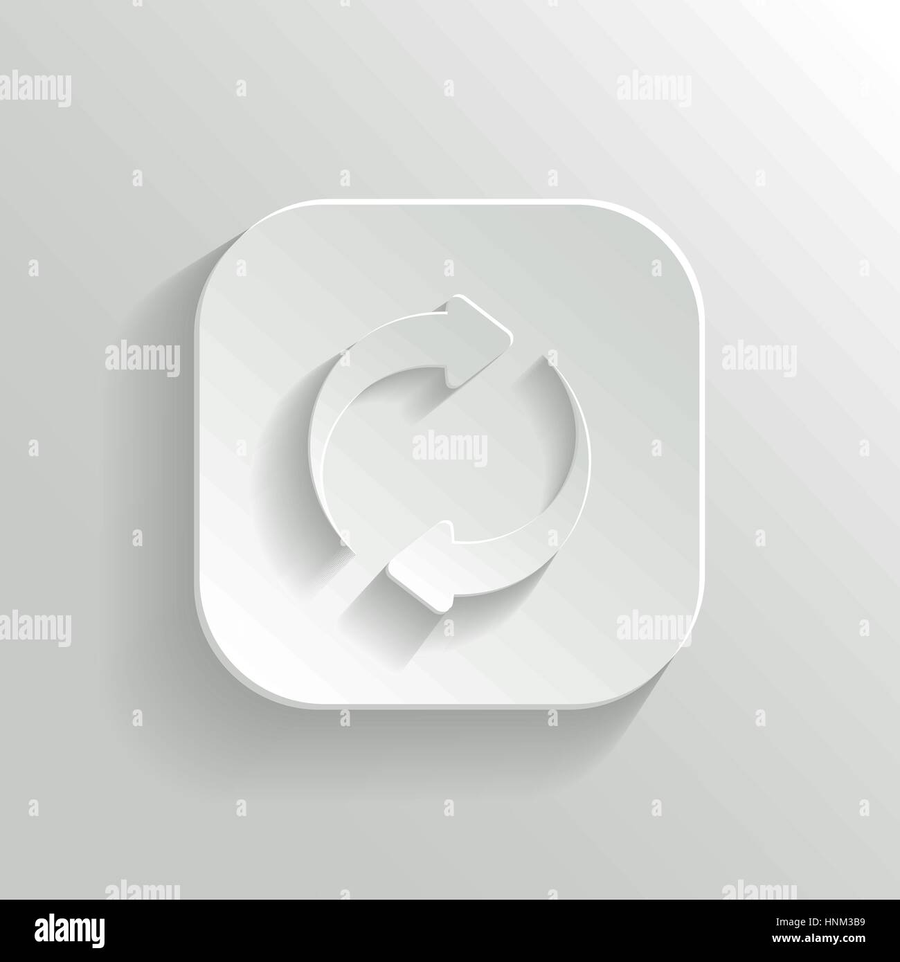 Refresh icon - vector white app button with shadow Stock Vector