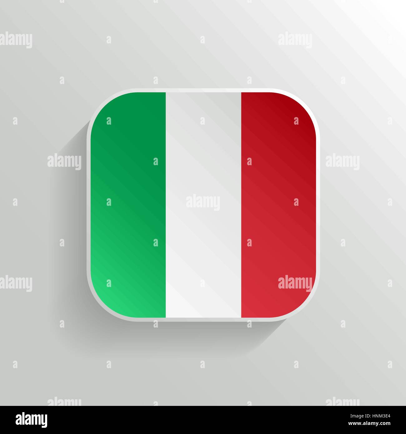 Vector Button - Italy Flag Icon on White Background Stock Vector
