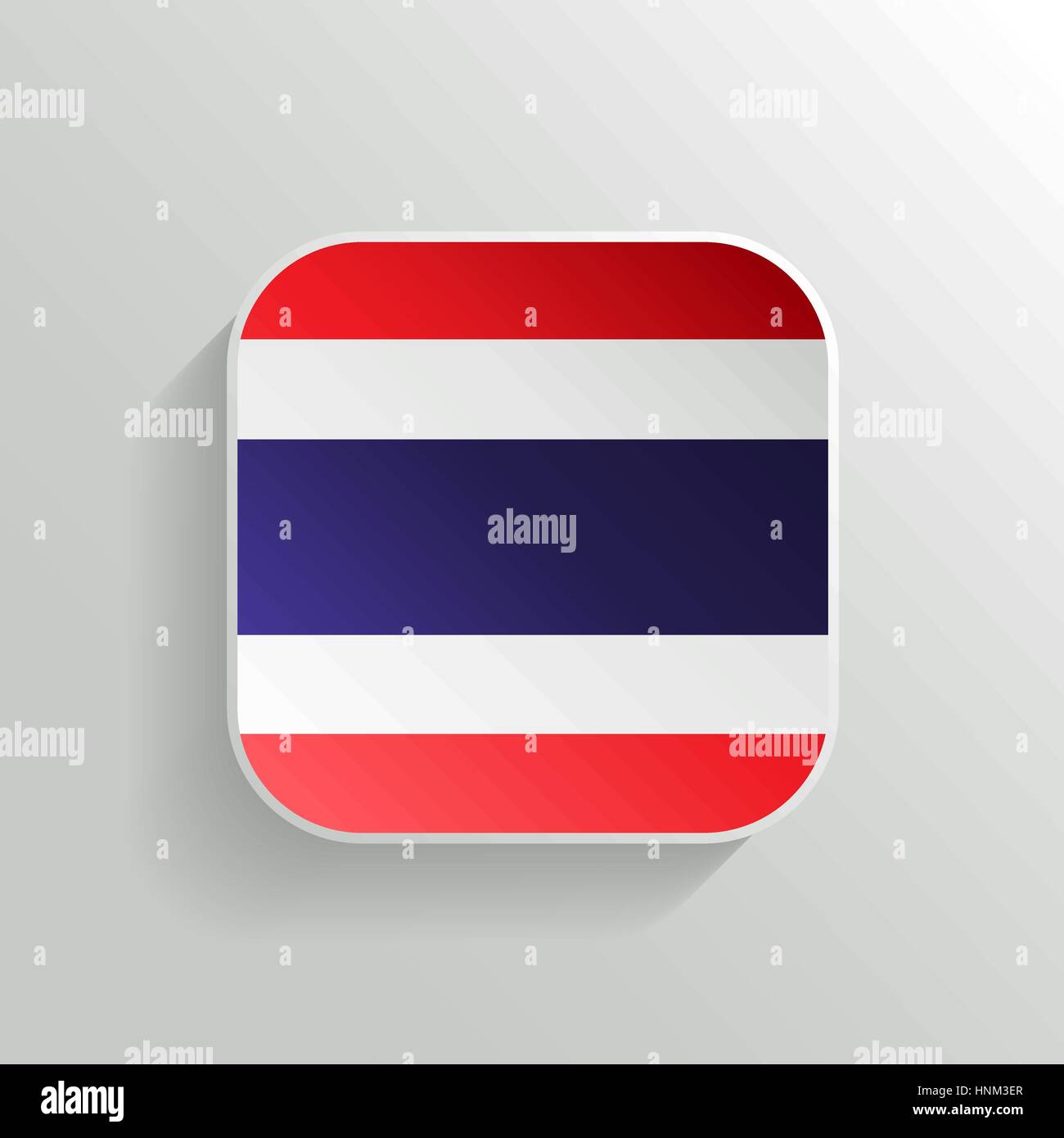Vector Button - Thailand Flag Icon on White Background Stock Vector