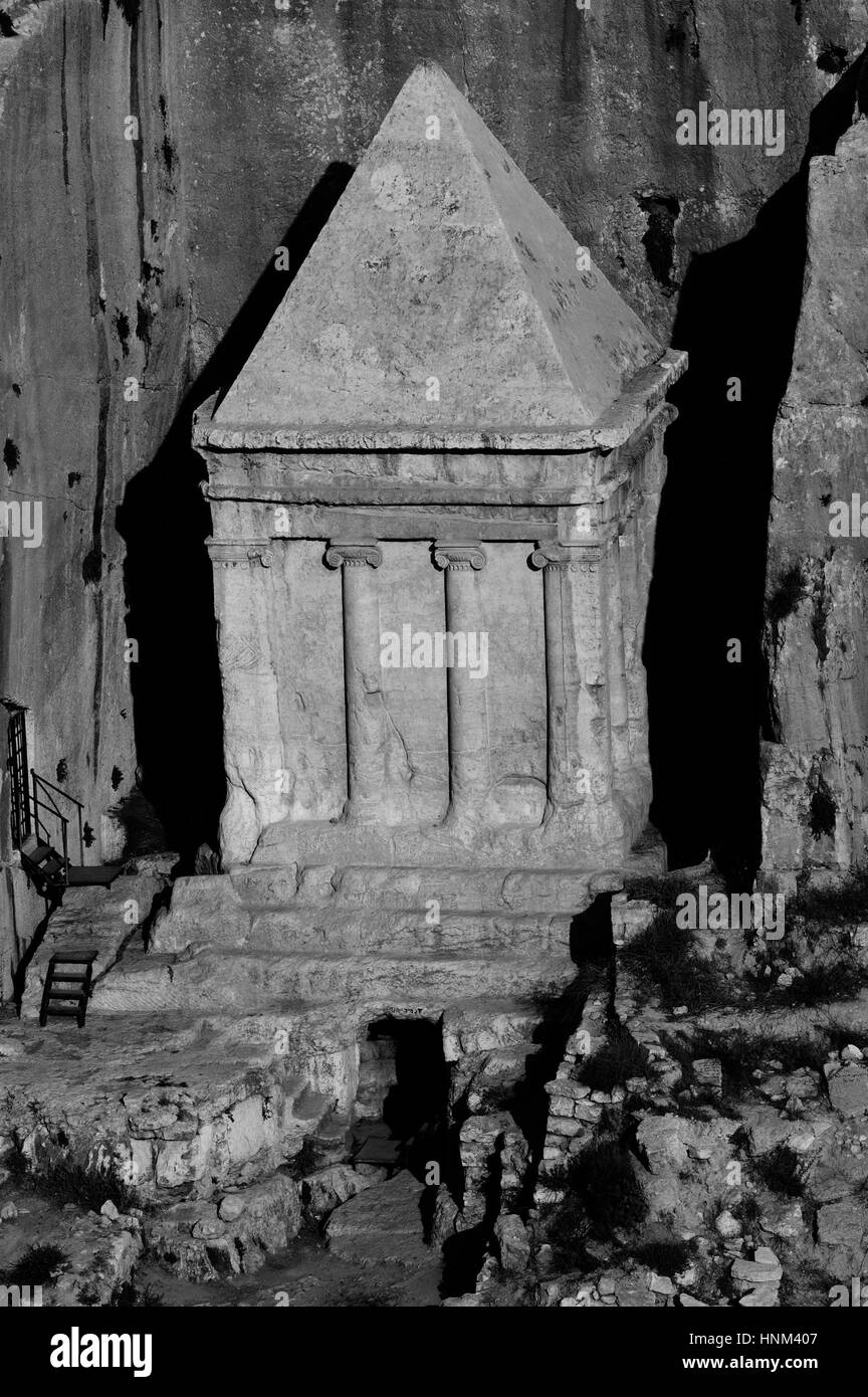 Israel, The Tomb of Zechariah, an ancient stone monument adjacent to