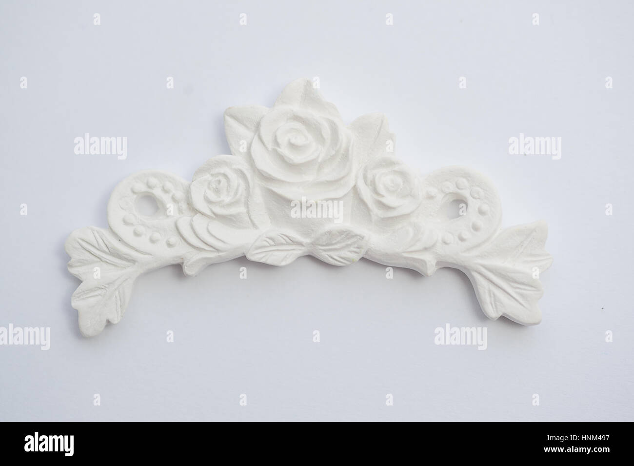 vintage plaster cartouche on the wall Stock Photo