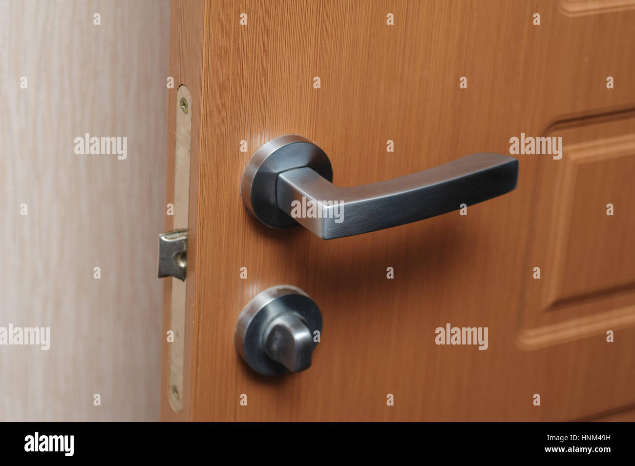 metal door handle. expensive furniture Stock Photo