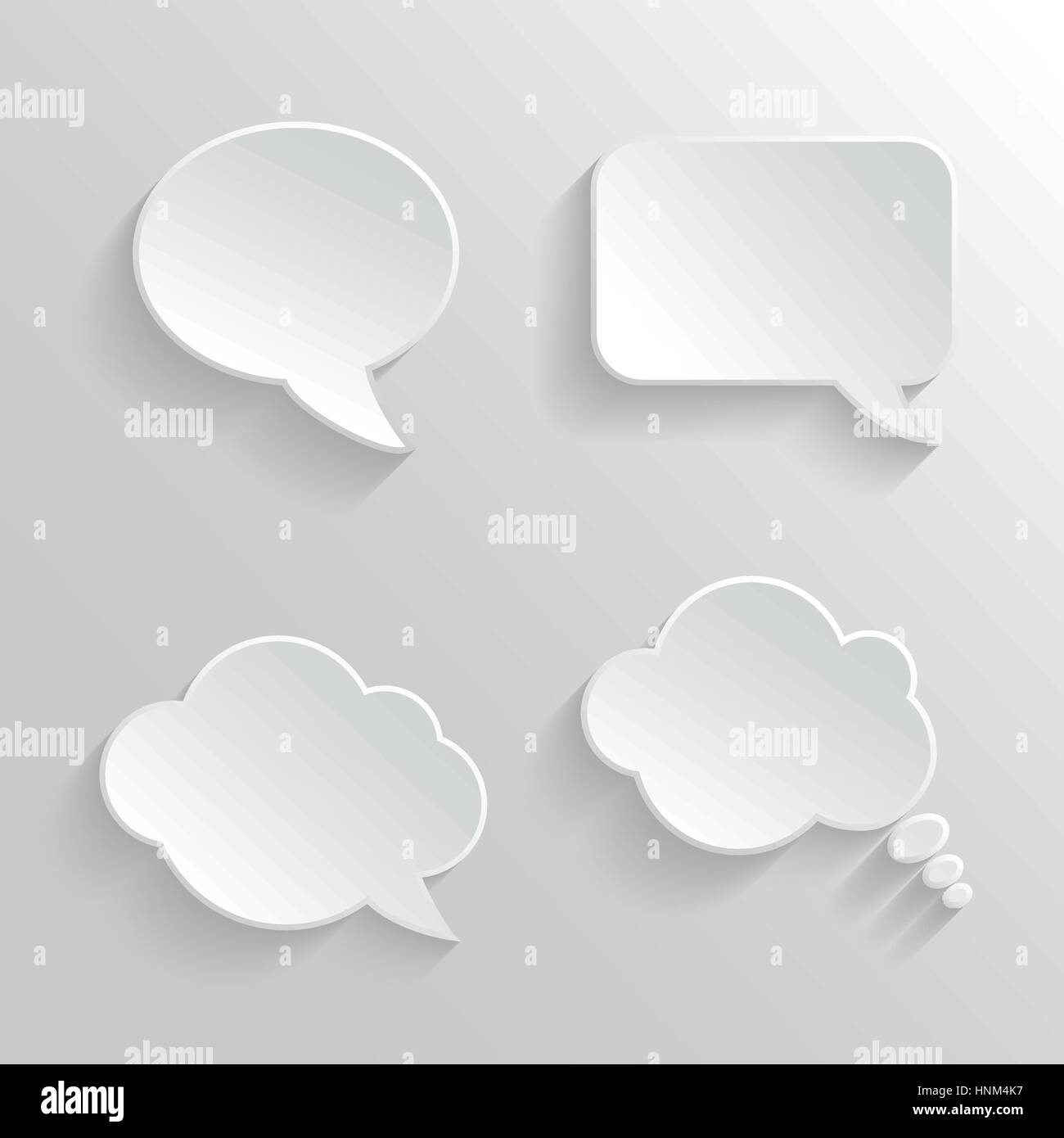 Abstract Vector White Speech Bubbles Set Stock Vector Image & Art - Alamy