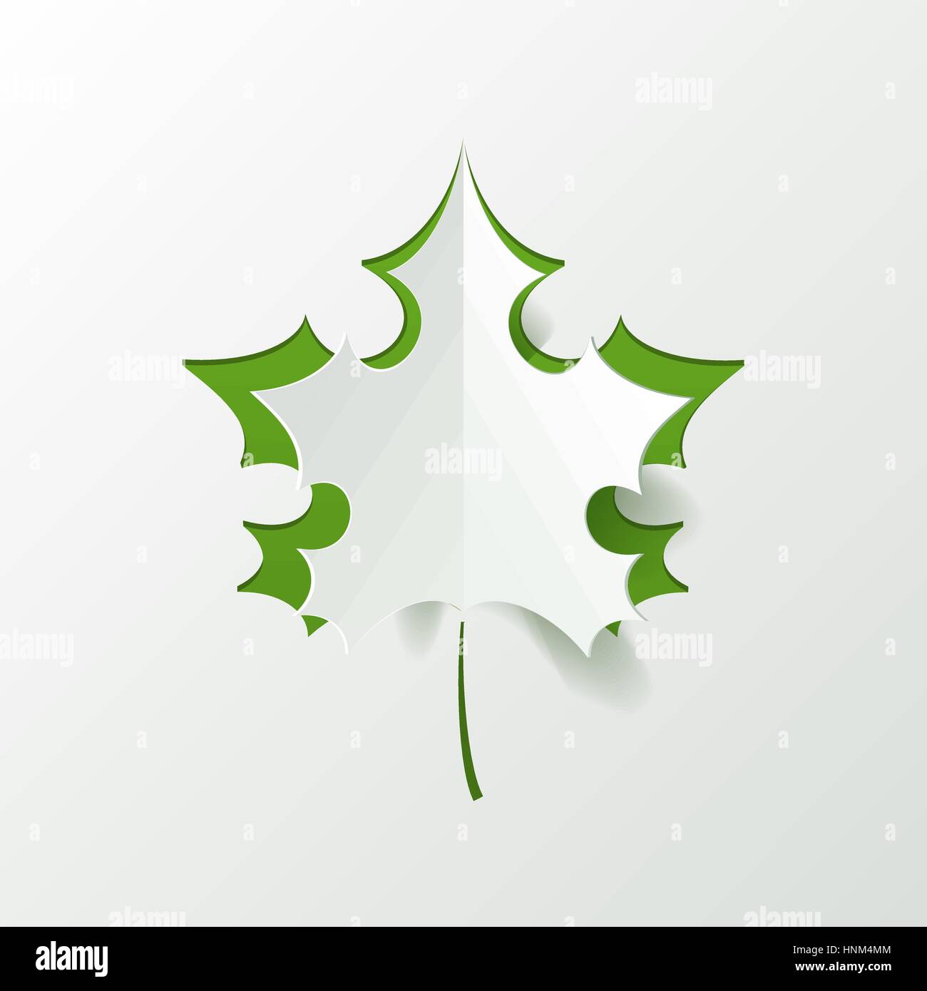Abstract Green Maple Leaf Isolated on White Background Stock Vector ...