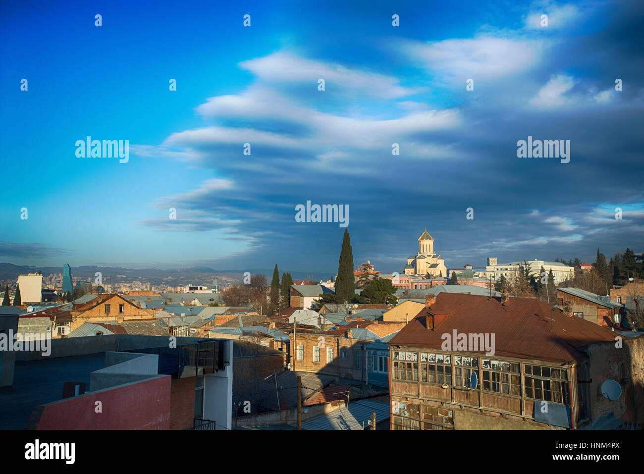 panoramic view of Tbilisi Stock Photo