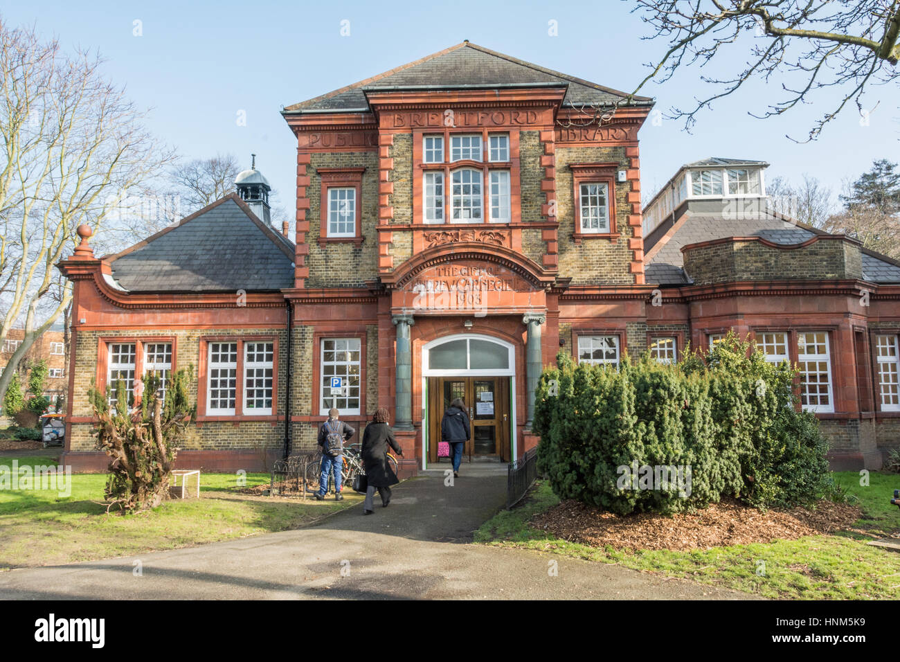 Brentford Library is a Grade II listed building at Boston Manor Road, Brentford, London. Stock Photo