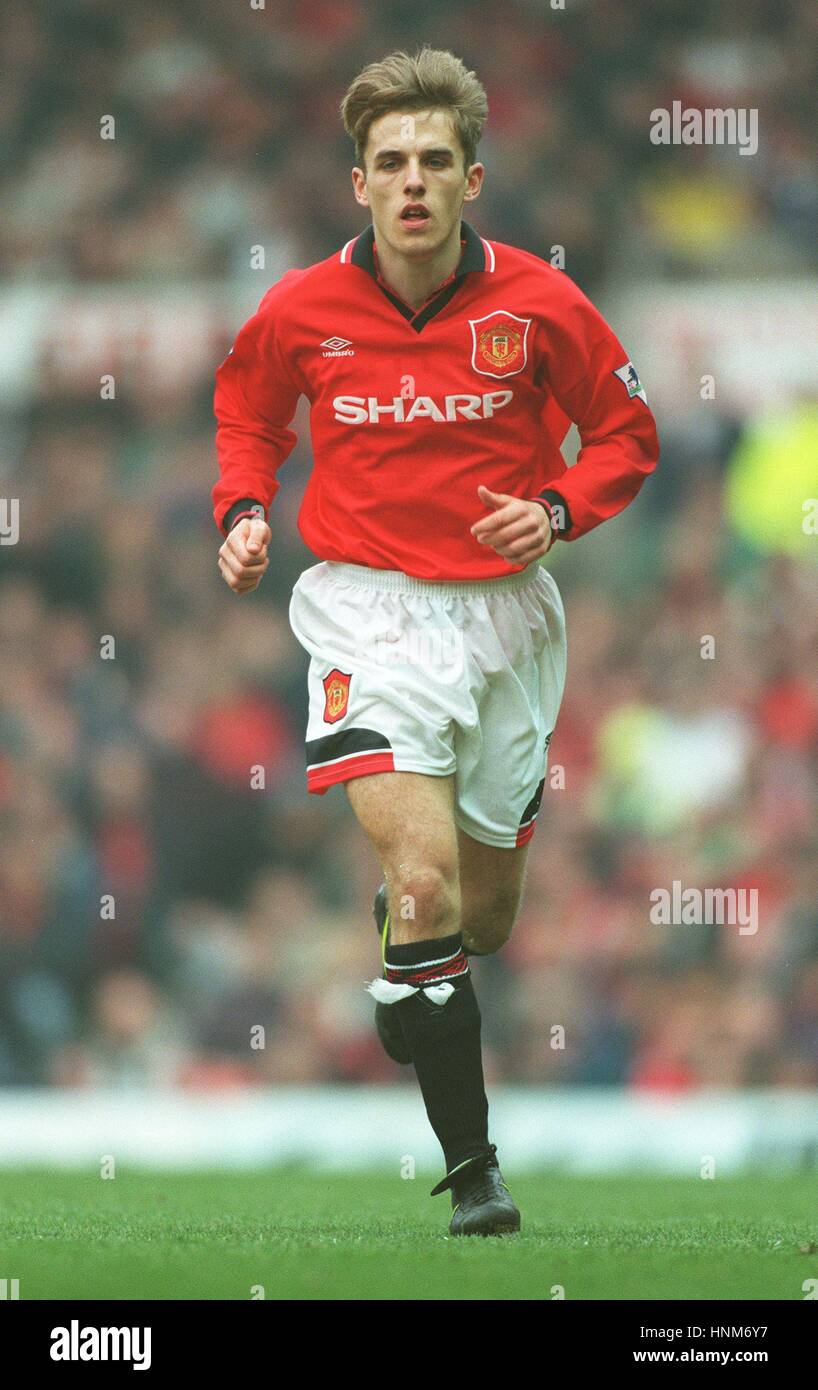 PHILIP NEVILLE MANCHESTER UNITED FC 02 April 1996 Stock Photo - Alamy