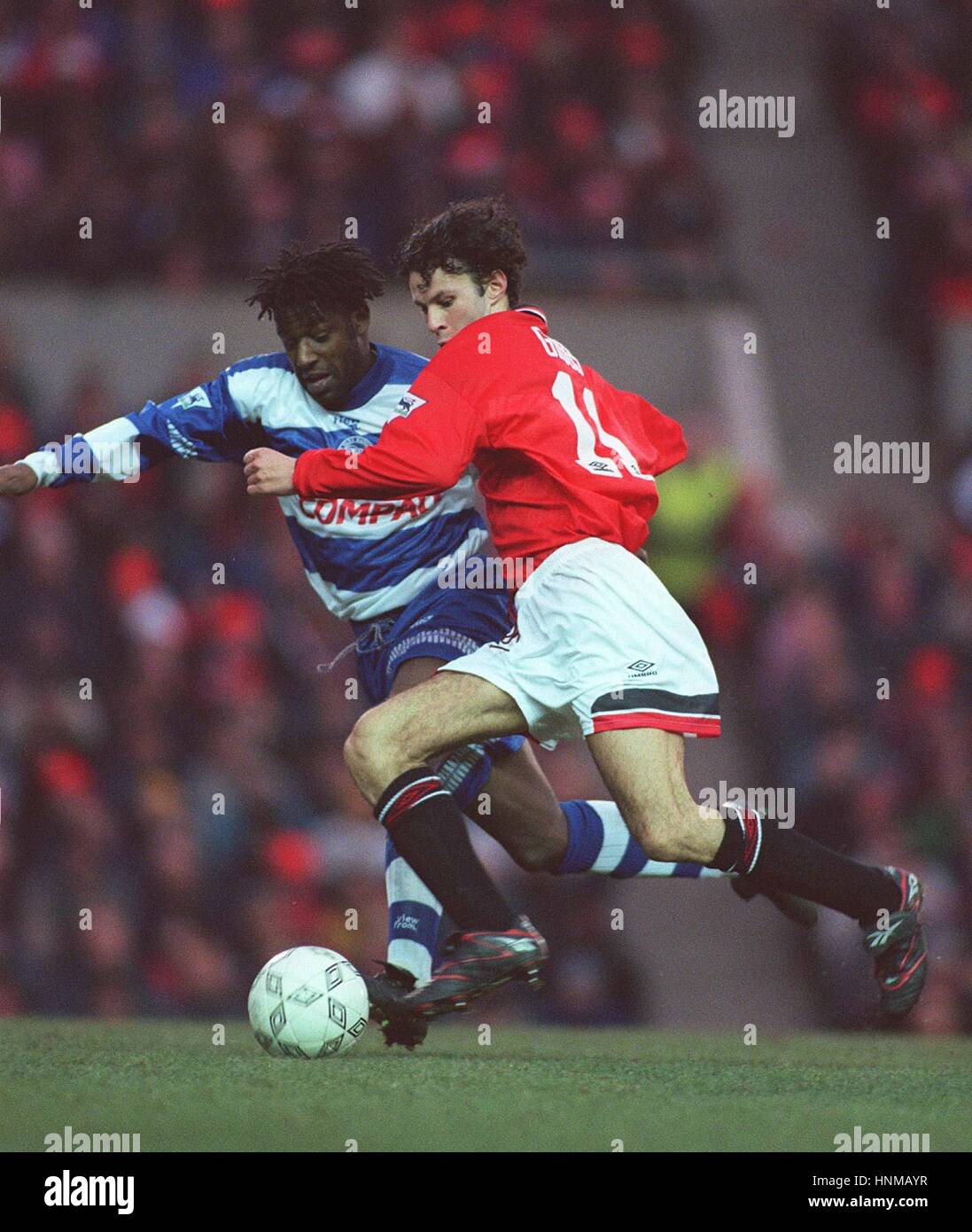 Brevett And Giggs Clash Manchester Utd V Q P R 30 December 1995 Stock Photo Alamy Brevett And Giggs Clash Manchester Utd V Q P R 30 December 1995 Stock Photo Alamy