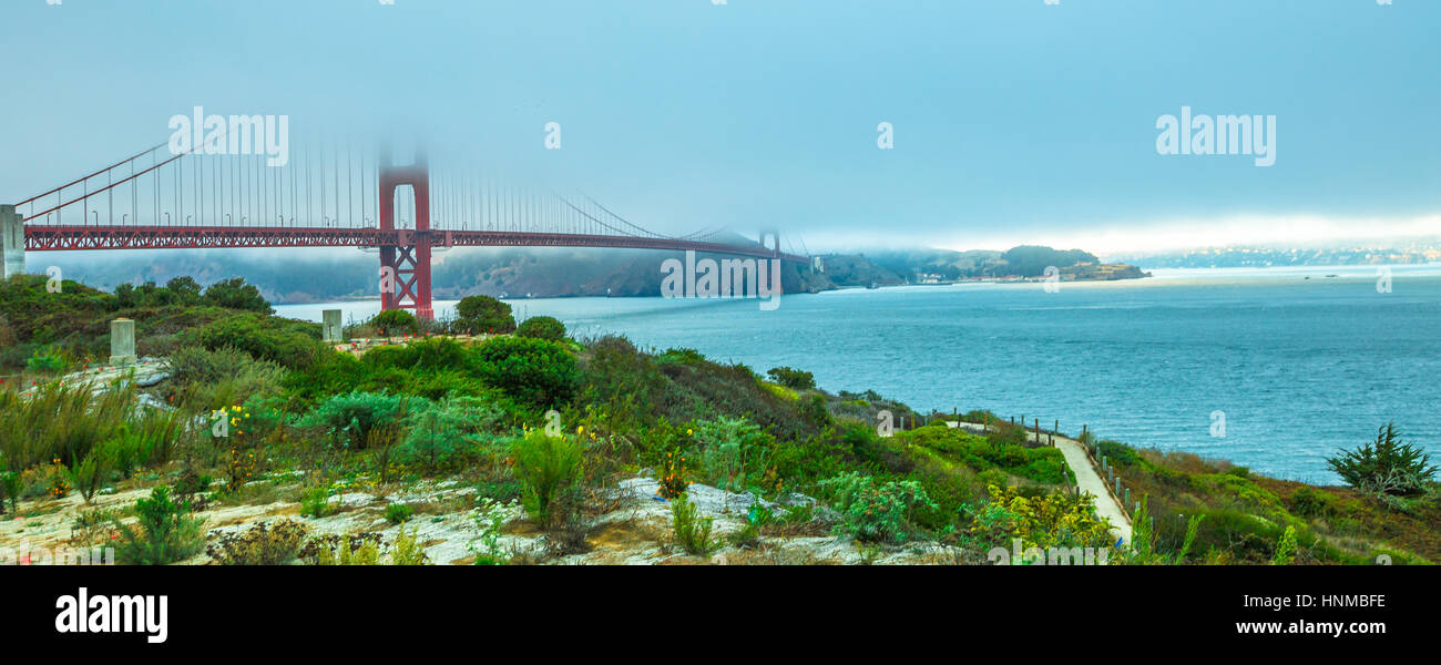 Golden Gate Bridge Panorama Stock Photo