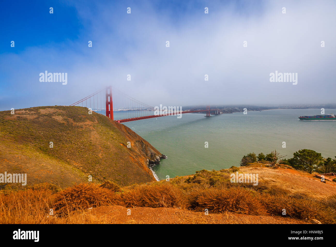 Golden Gate Bridge Vista Point Stock Photo