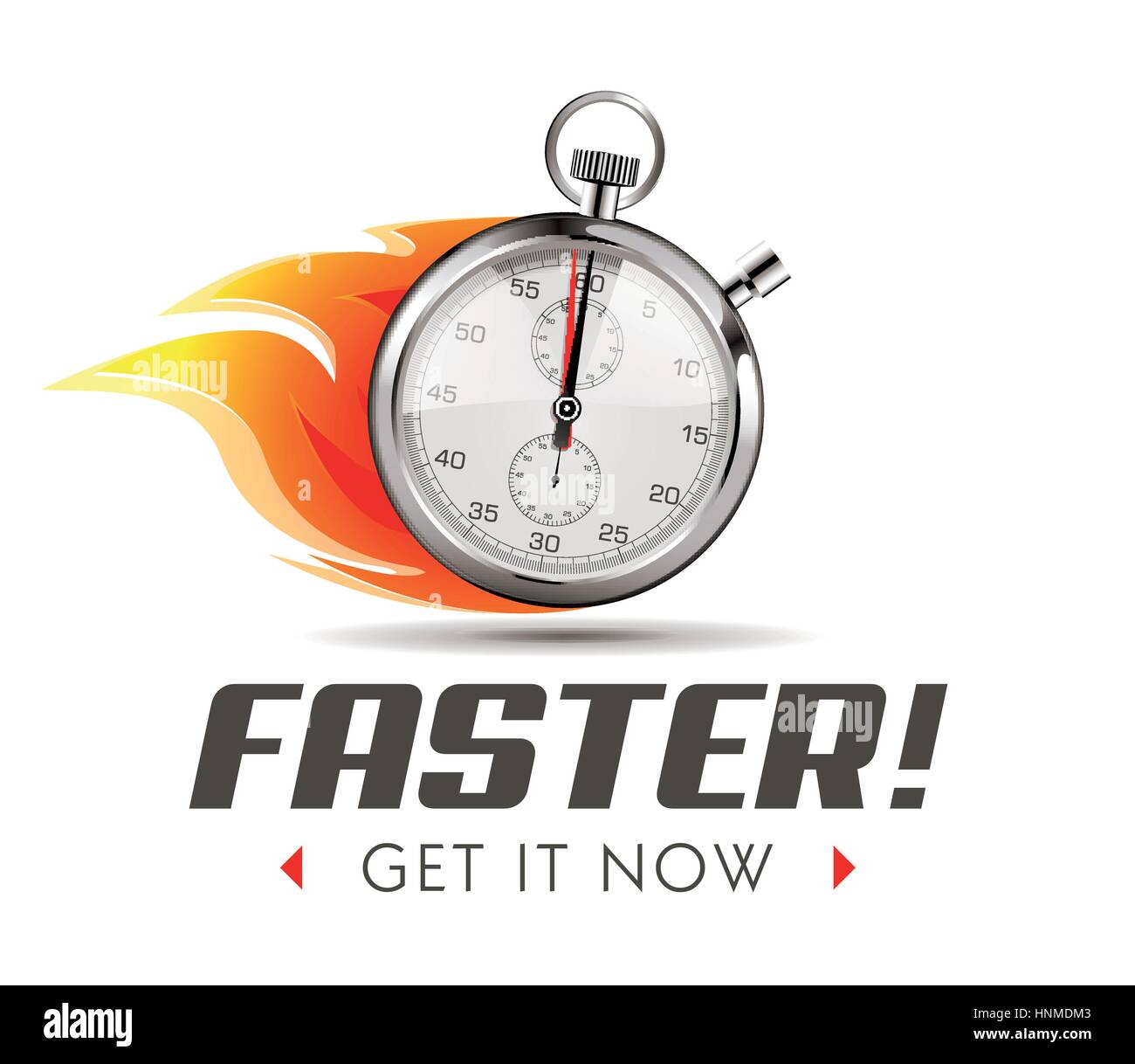 Faster - time is running out - Stopwatch concept Stock Vector
