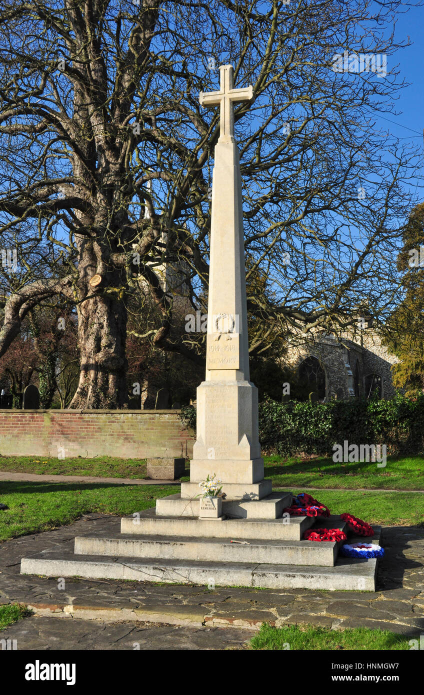 War memorial, Melbourn, Cambridgeshire, England, UK Stock Photo