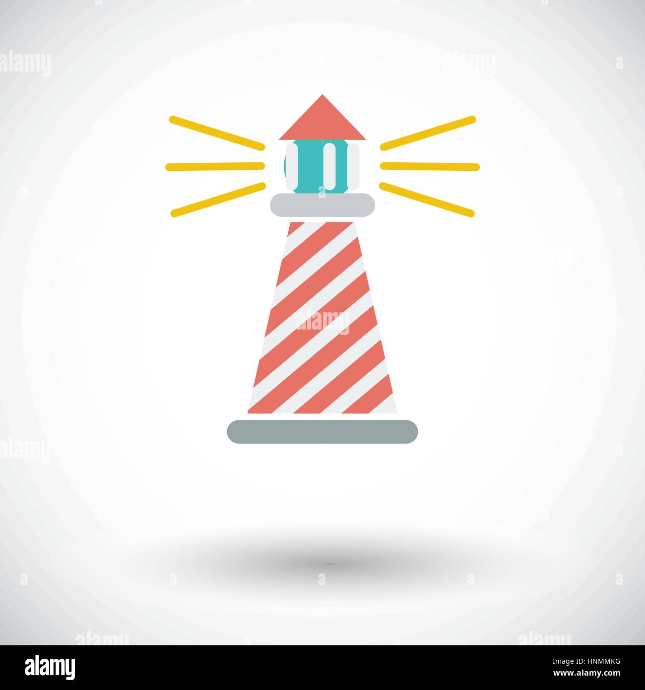 Lighthouse. Single flat icon on white background. Vector illustration. Stock Vector