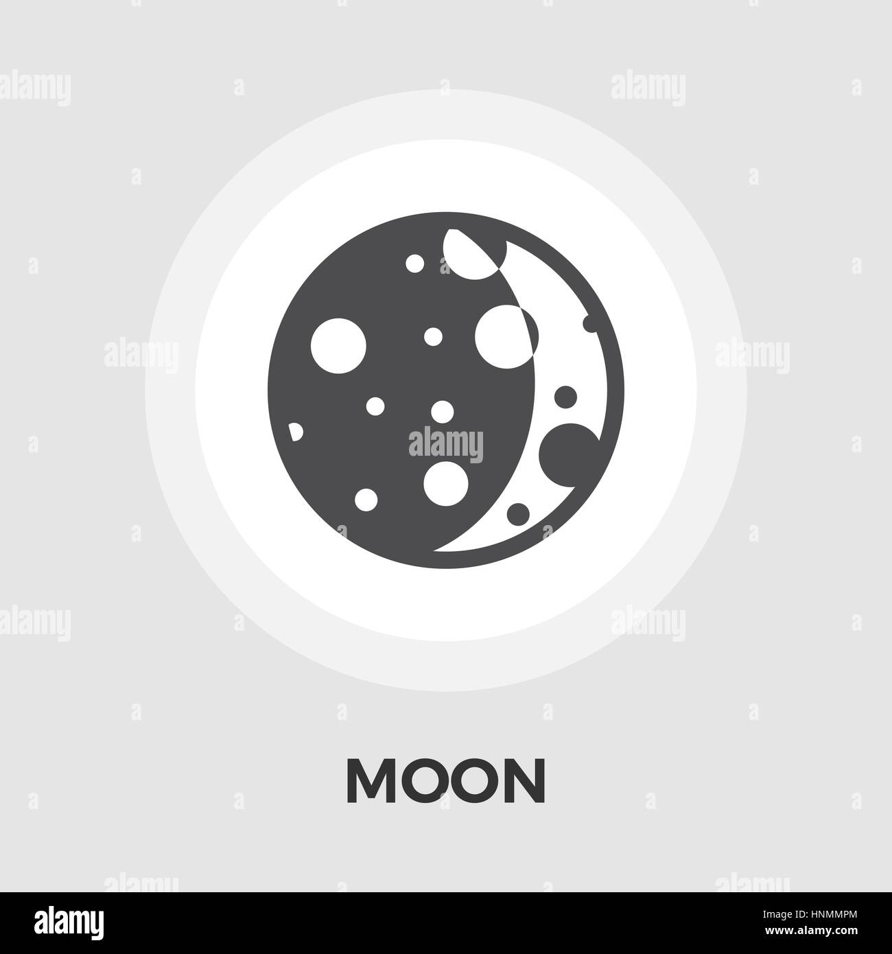 Moon icon vector. Flat icon isolated on the white background. Editable ...