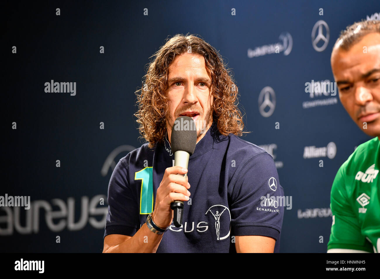 Larvotto. 14th Feb, 2017. Former football player Carles Puyol attends a press conference during the Laureus World Sports Awards 2017 in Larvotto, Monaco on Feb. 14, 2017. Credit: Chen Yichen/Xinhua/Alamy Live News Stock Photo