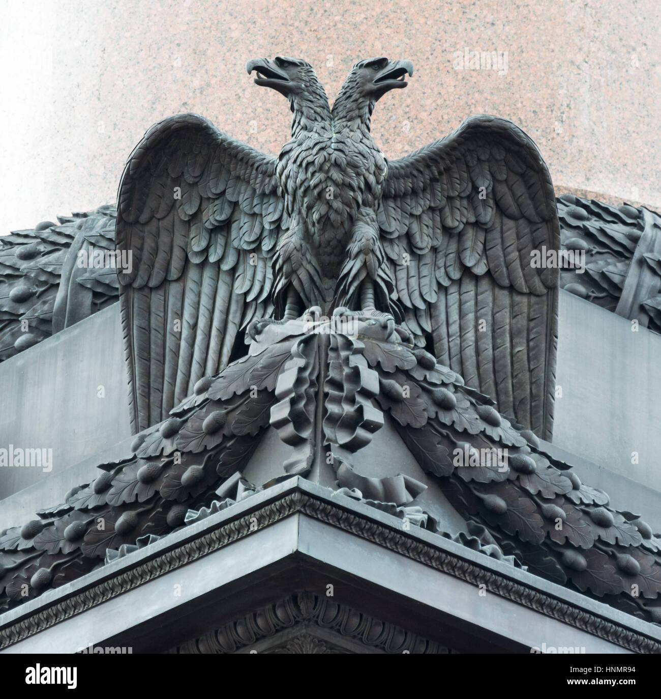 ST. PETERSBURG, RUSSIA - JULY 10, 2016: Eagle, architecture element of Alexander column. Saint Petersburg, Russia. Stock Photo
