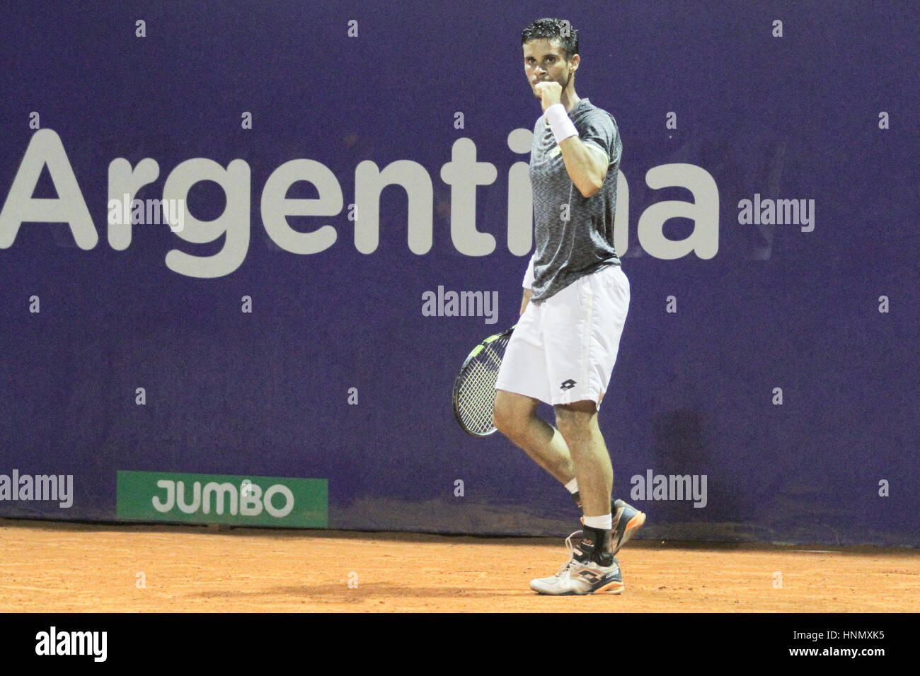 Buenos Aires, Argentina. 14th Feb, 2017. Brazilian player Rogerio Dutra Silva during the first round of main draw of Buenos Aires ATP 250.  Credit: Néstor J. Beremblum/Alamy Live News Stock Photo