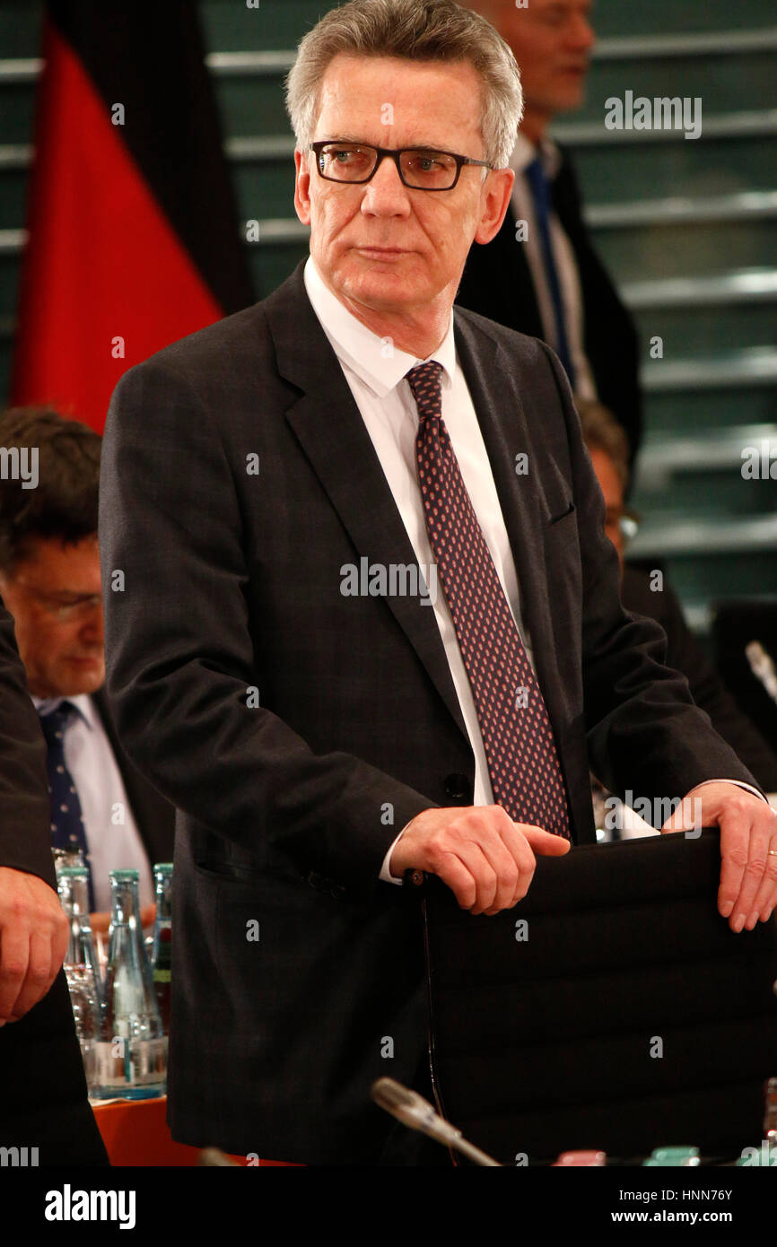 Thomas de Maiziere - Treffen der dt. Bundeskanzlerin mit den Ministerpraesidenten der Laender, Bundeskanzleramt, 8. Dezember 2016, Berlin. Stock Photo