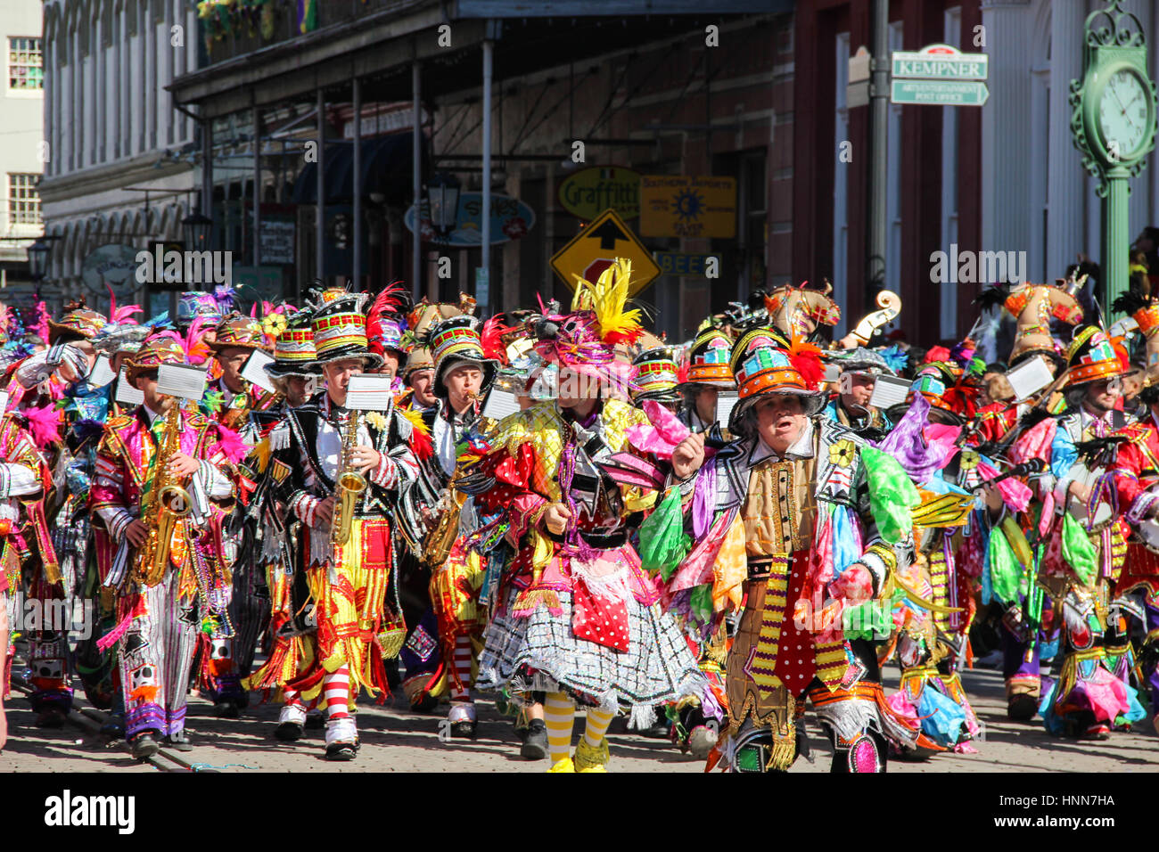 Colorful Celebration at Mardi Gras Galveston Stock Photo