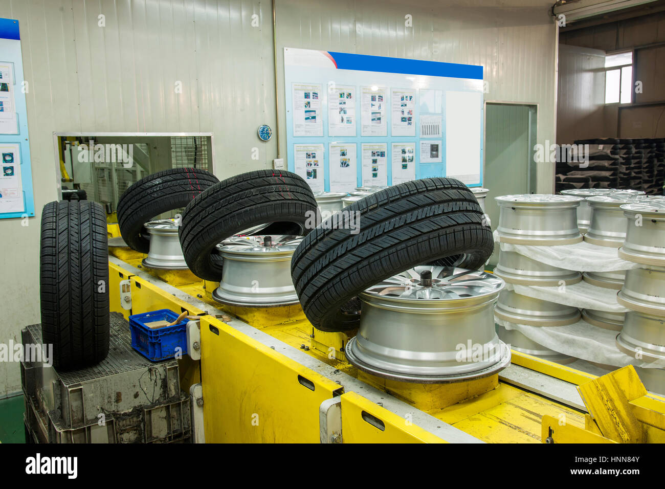 Automobile tire production line Stock Photo Alamy