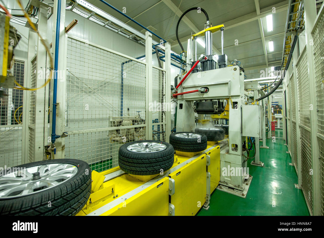 Automobile tire production line Stock Photo Alamy