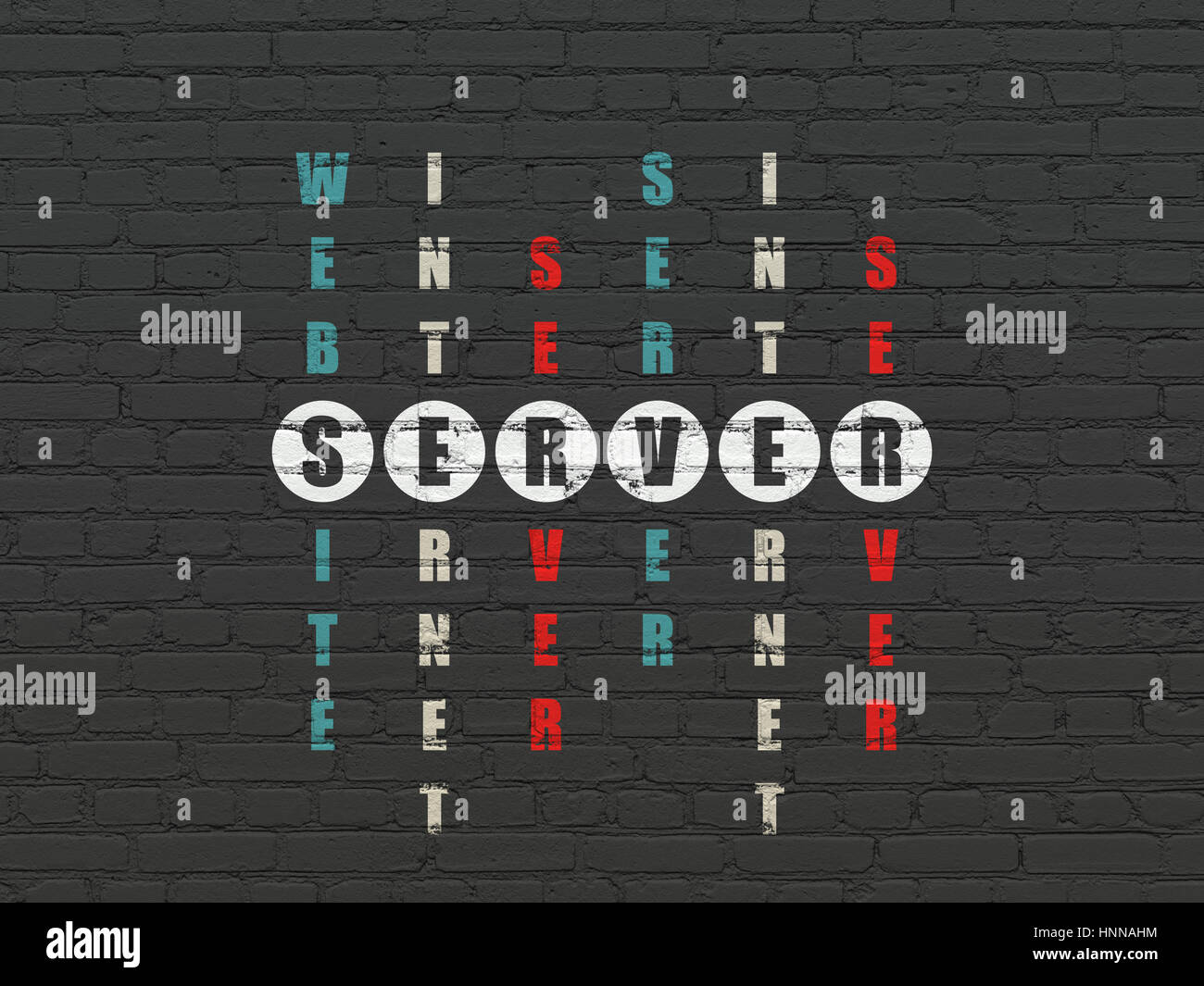  design concept Server in Crossword Puzzle Stock Photo Alamy