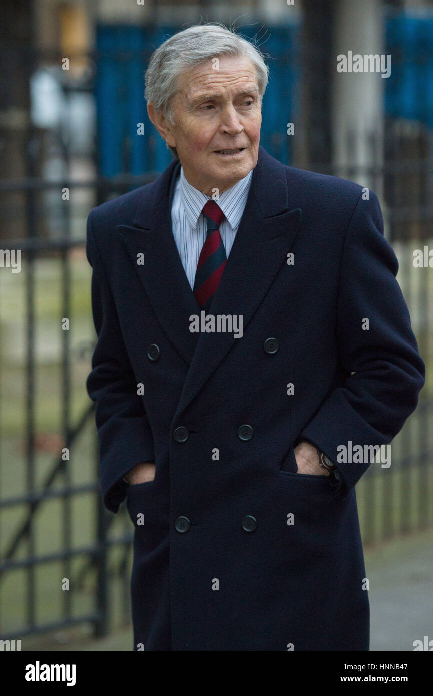 Hugh Owens leaves the Royal Courts of Justice in London, where his wife, Tini Owens, who wants to divorce her husband of nearly 40 years is waiting to see whether she has won an 'extraordinarily unusual' Valentine's Day court fight. Stock Photo