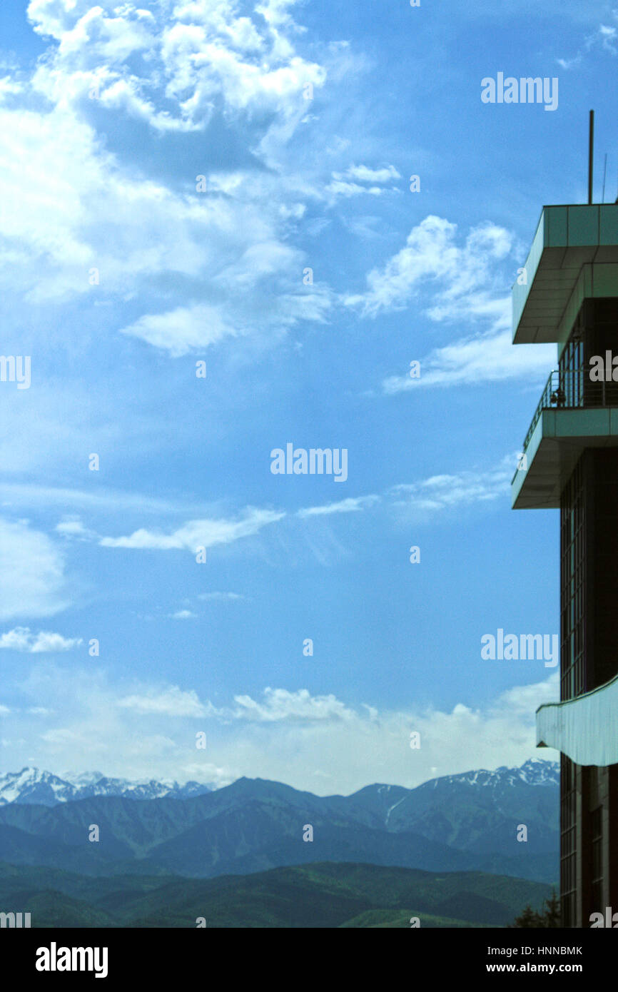 The last view at the Almaty mountains Stock Photo