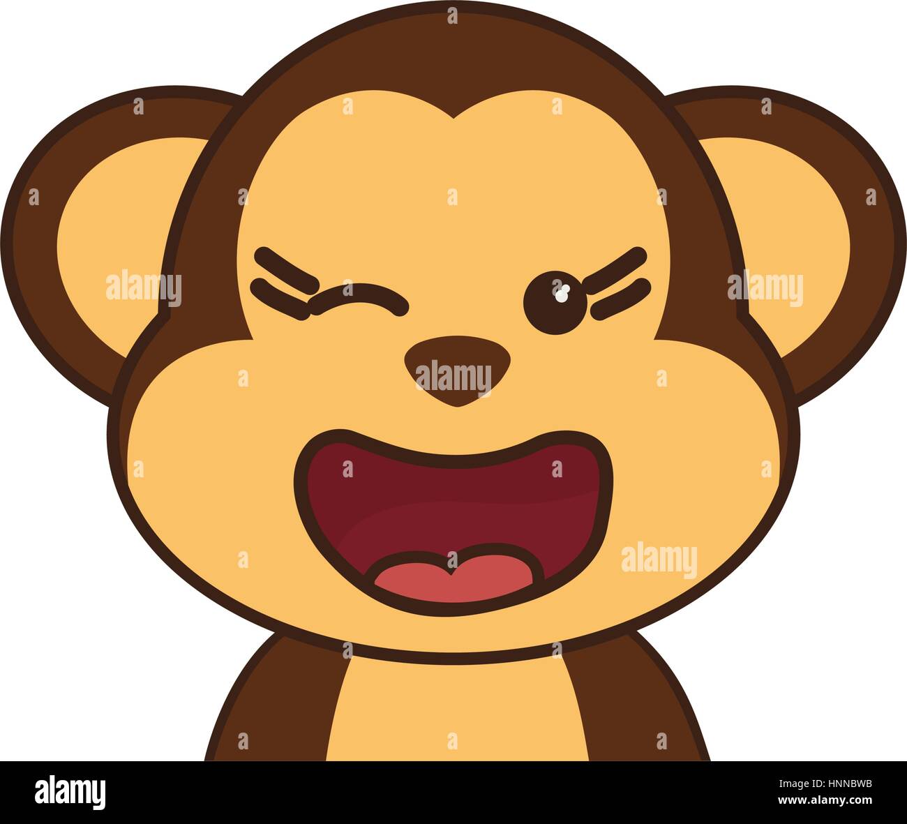 Cute monkey cartoon icon vector illustration graphic design Stock ...