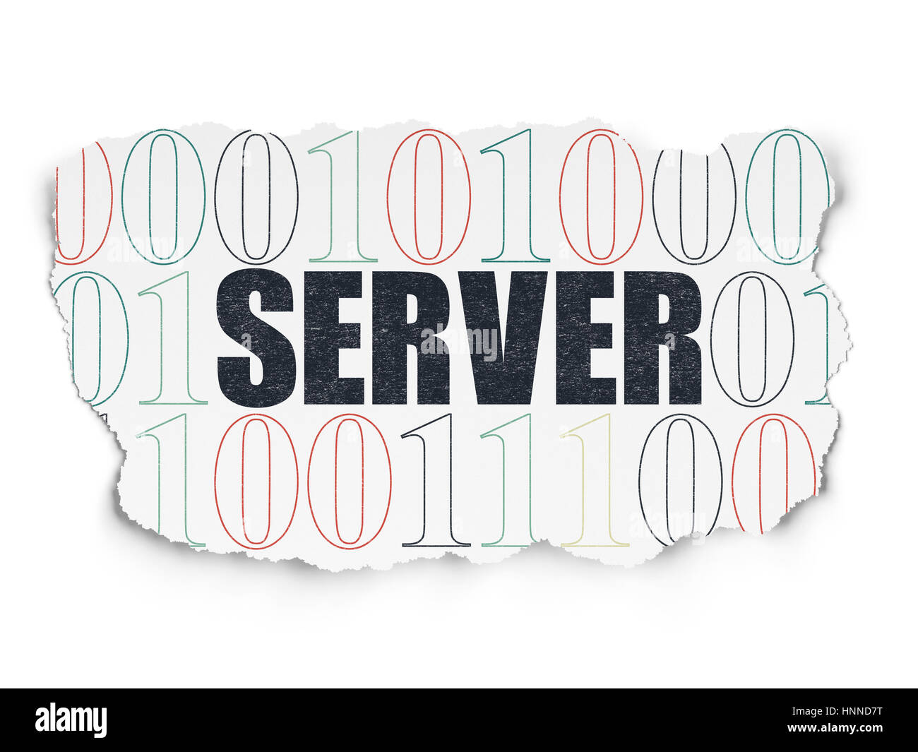 Web design concept: Server on Torn Paper background Stock Photo