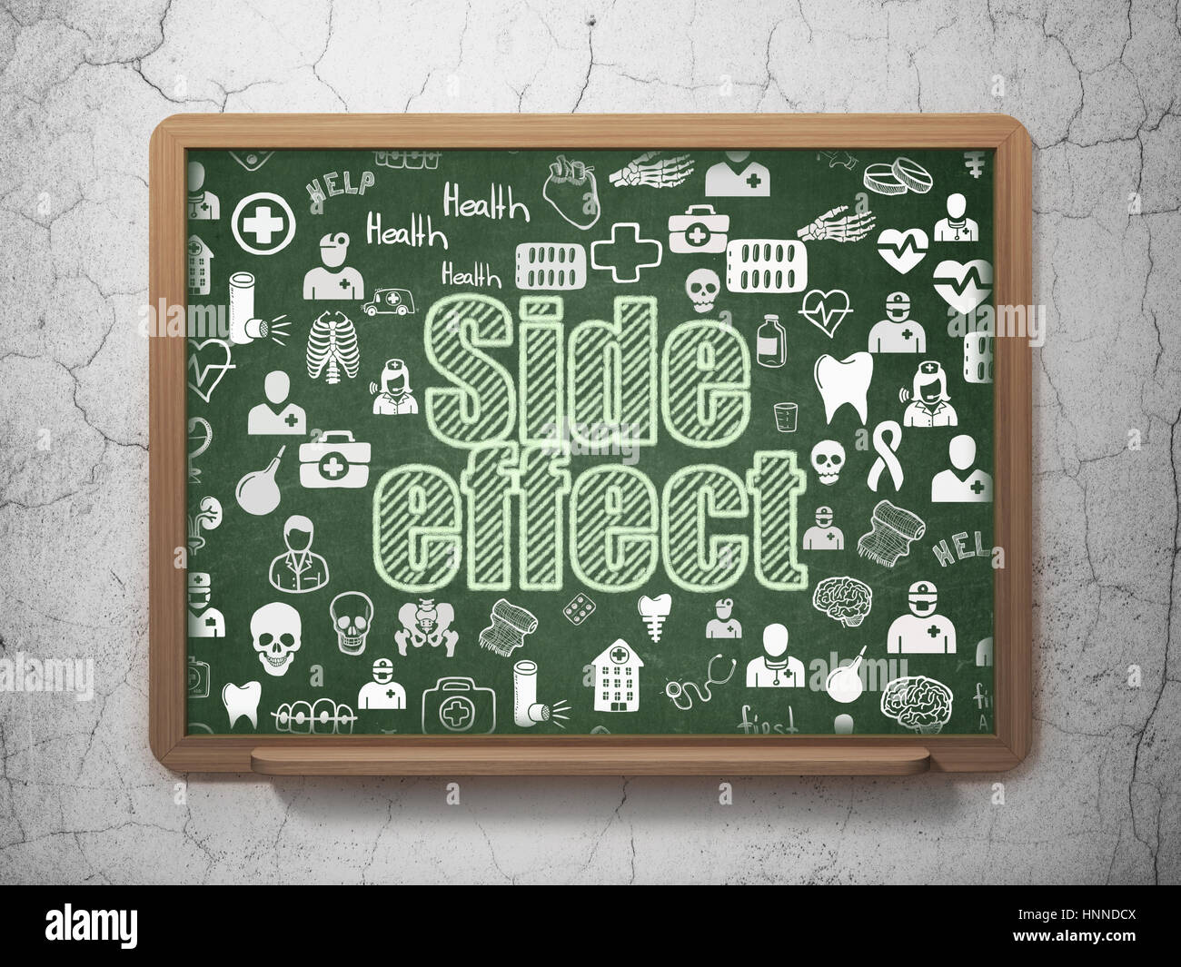 Healthcare concept: Side Effect on School board background Stock Photo ...