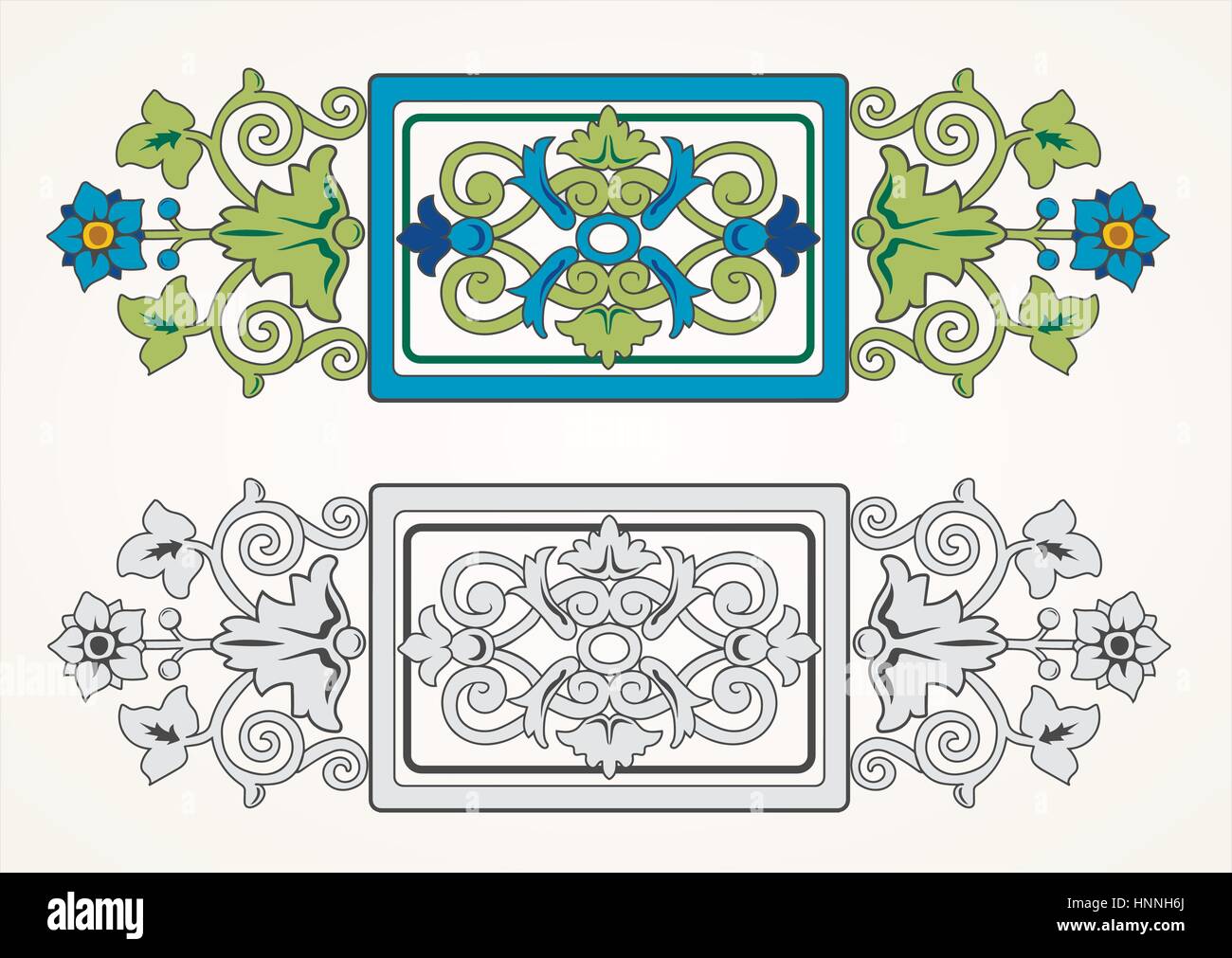 Vector ornamental floral element. Vintage style Stock Vector Image ...